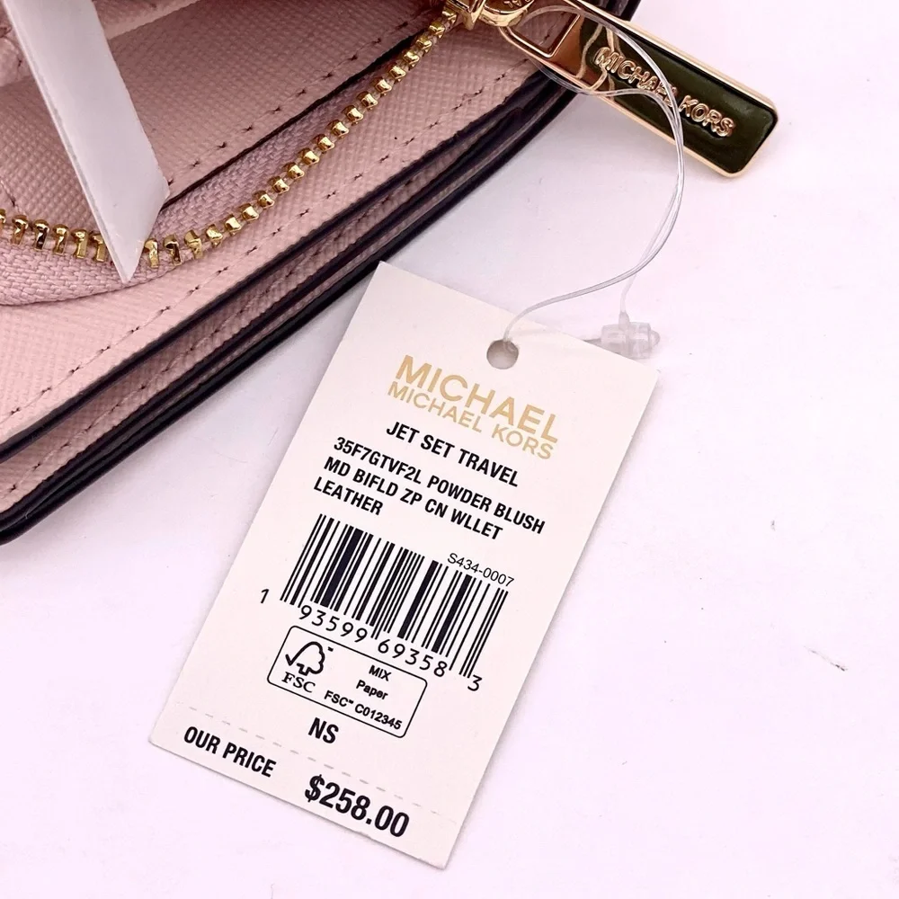 Michael Kors Jet Set Travel Medium Bifold Wallet Pink